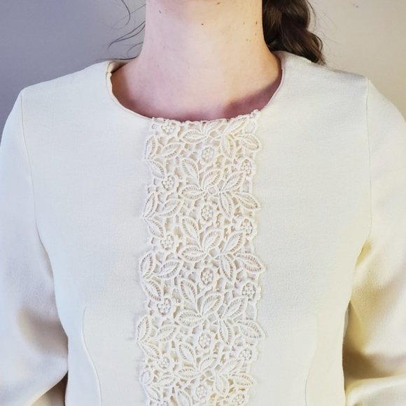 1960s handmade wedding dress with lace applique - Picture 2 of 12